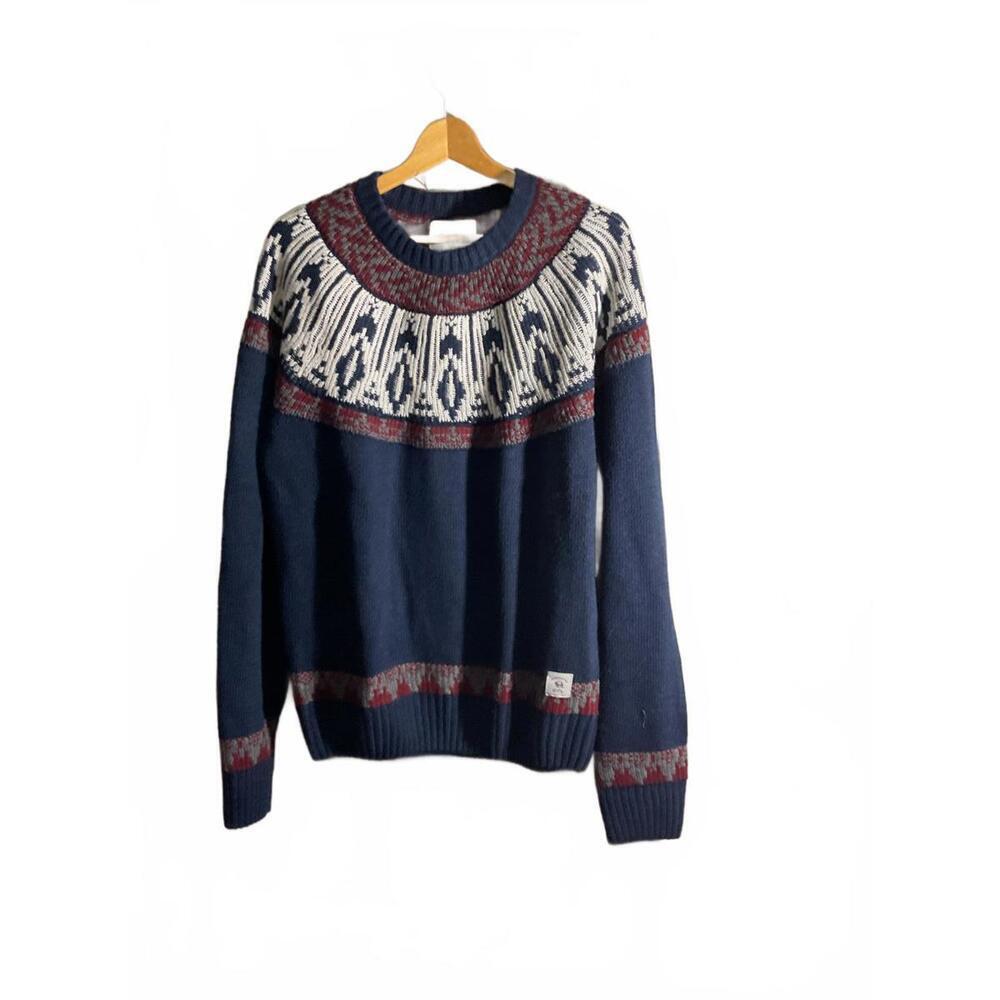 Bellfield Wool Blend Fair Isle Knit Sweater  Large